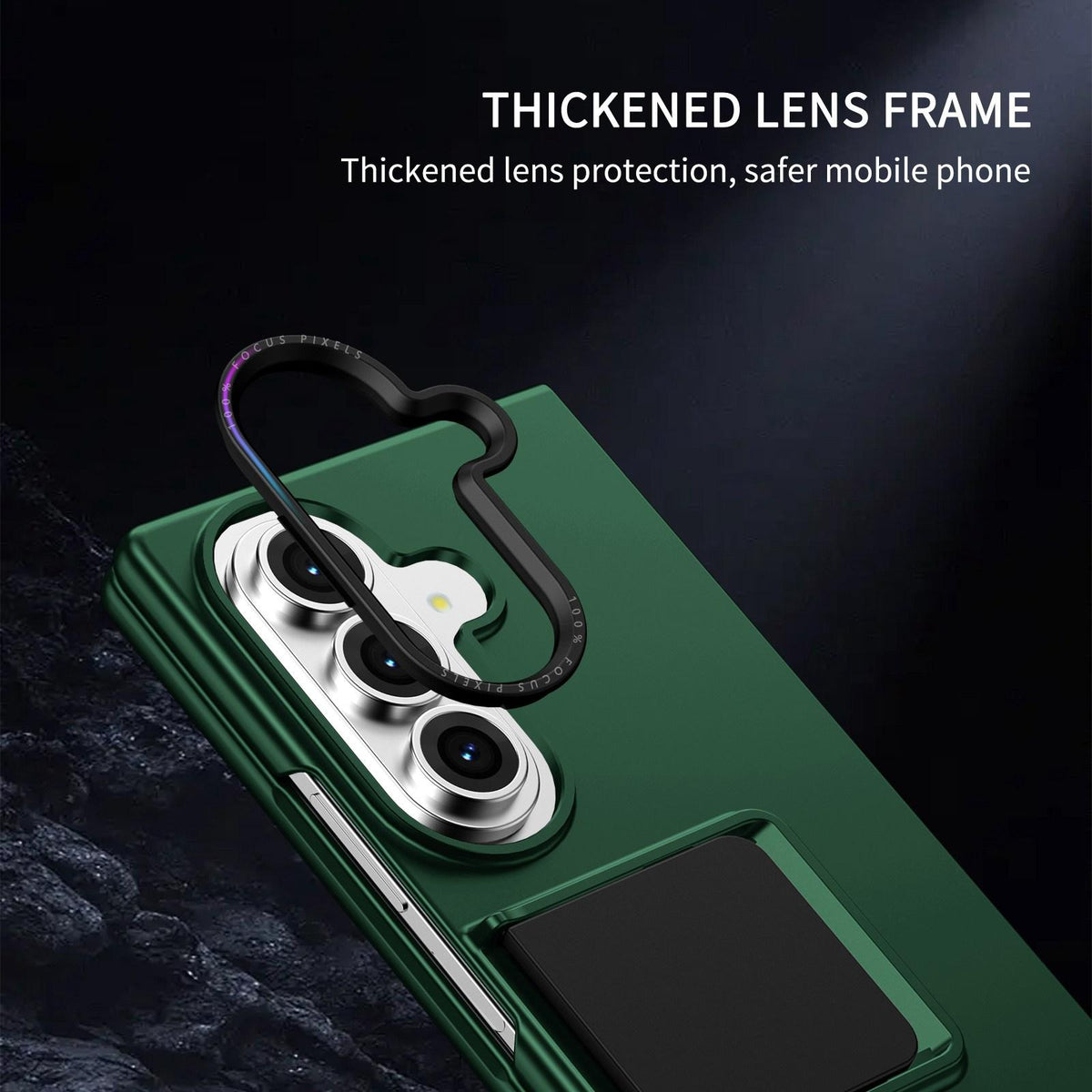 For Galaxy Z Fold7 5G Three-dimensional Folding Holder PC Phone Case - Green - EDA004894808E