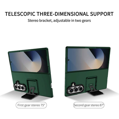 For Galaxy Z Fold7 5G Three-dimensional Folding Holder PC Phone Case - Green - EDA004894808E