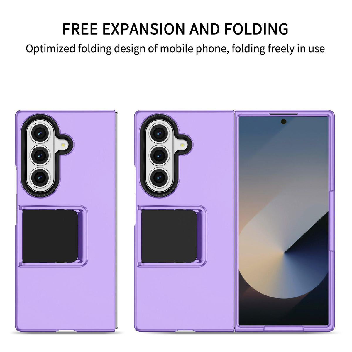 For Galaxy Z Fold7 5G Three-dimensional Folding Holder PC Phone Case - Purple - EDA004894808F