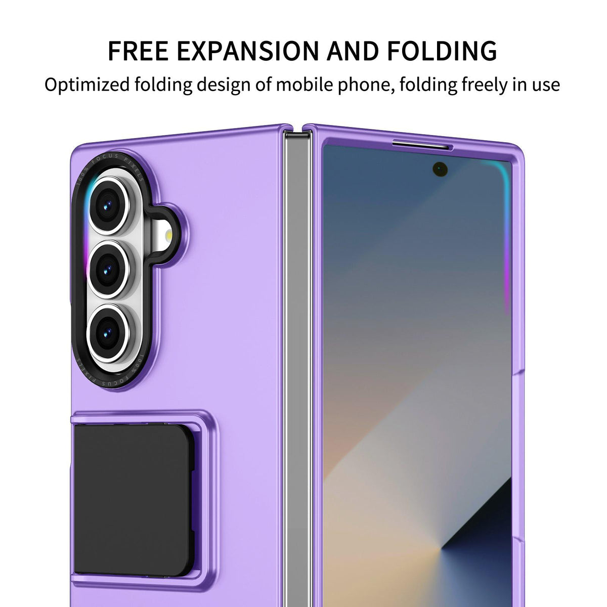 For Galaxy Z Fold7 5G Three-dimensional Folding Holder PC Phone Case - Purple - EDA004894808F
