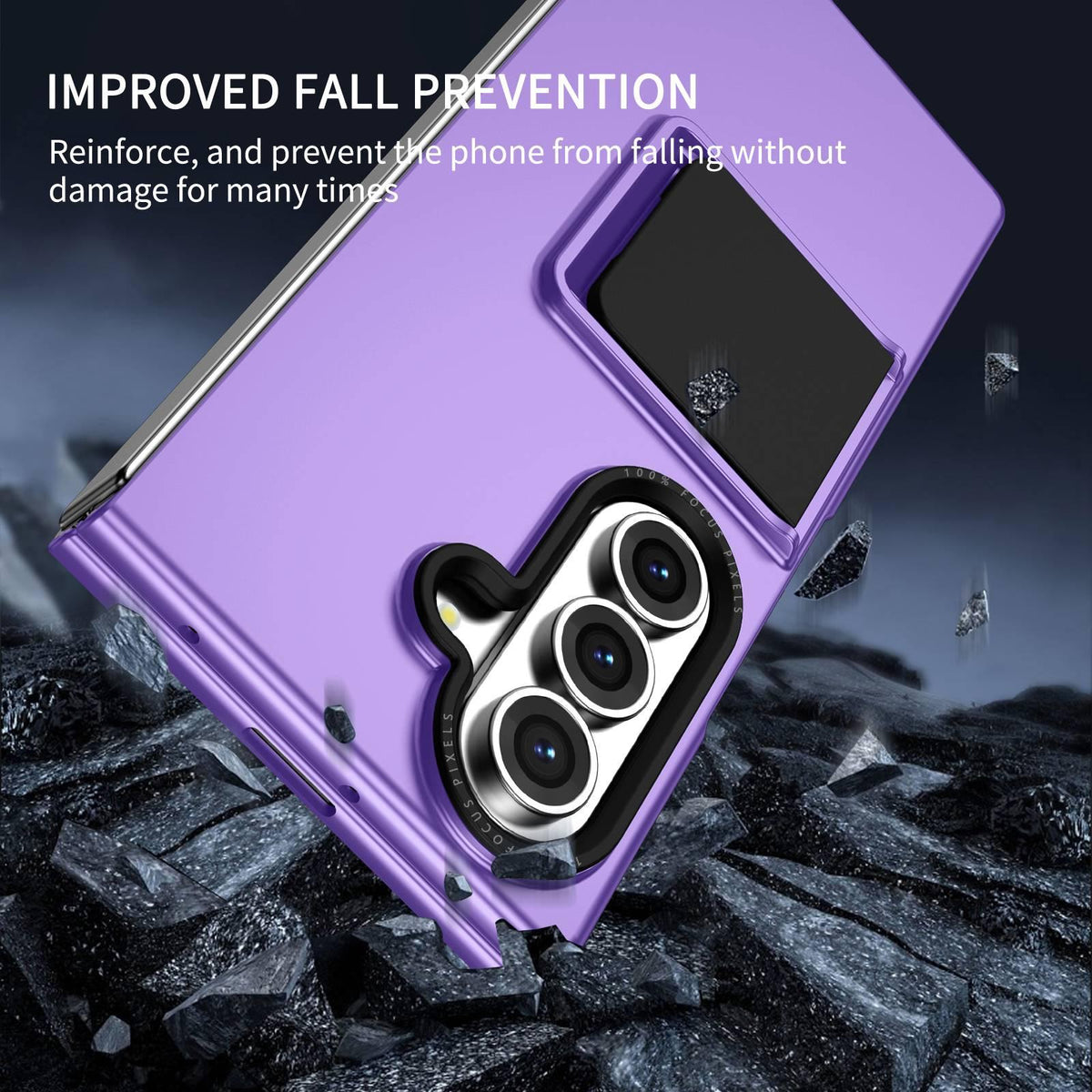 For Galaxy Z Fold7 5G Three-dimensional Folding Holder PC Phone Case - Purple - EDA004894808F