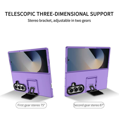 For Galaxy Z Fold7 5G Three-dimensional Folding Holder PC Phone Case - Purple - EDA004894808F