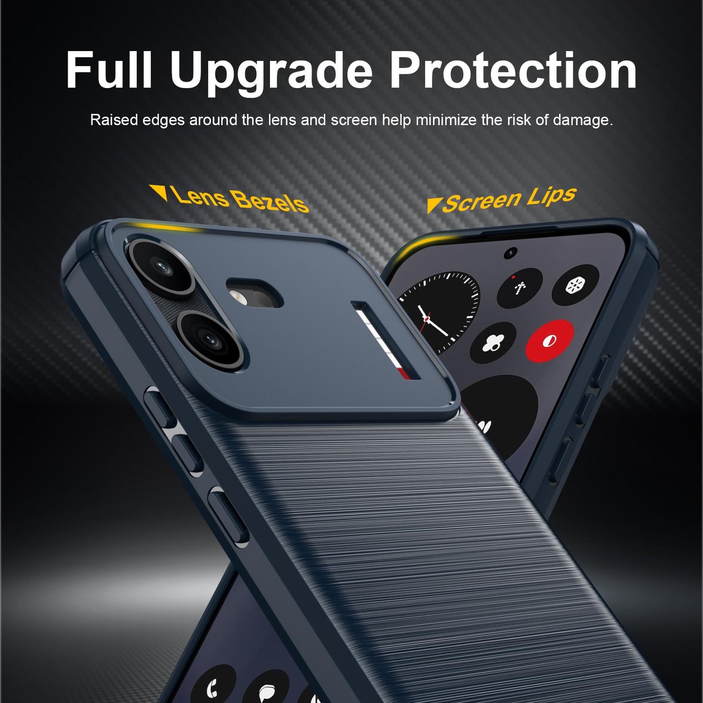 For Nothing Phone 4b Carbon Fiber Brushed Texture TPU Phone Case(Blue)