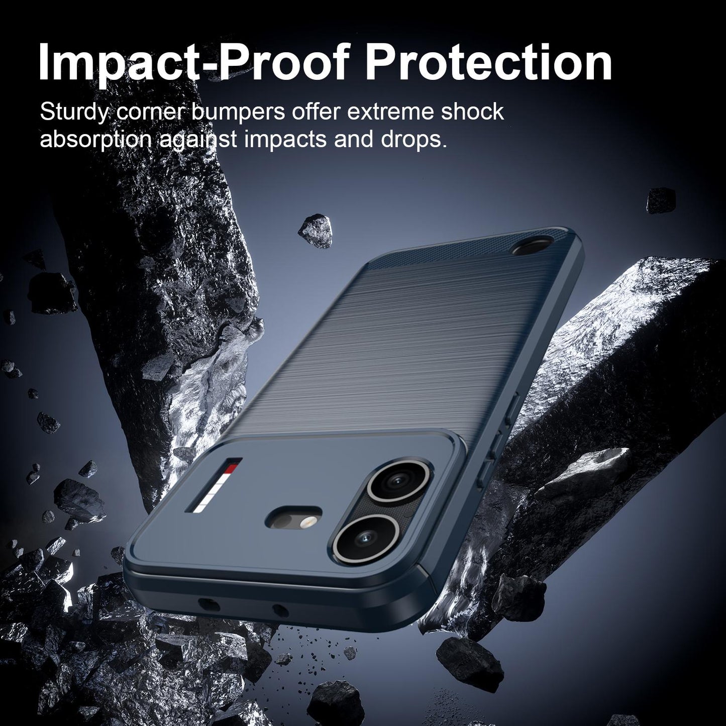 For Nothing Phone 4b Carbon Fiber Brushed Texture TPU Phone Case(Blue)