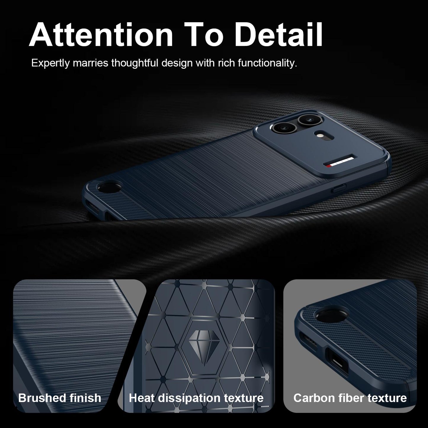 For Nothing Phone 4b Carbon Fiber Brushed Texture TPU Phone Case(Blue)