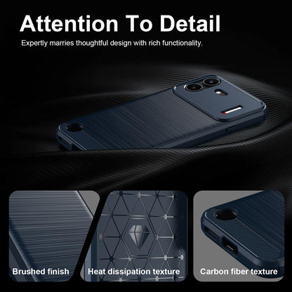 For Nothing Phone 4b Carbon Fiber Brushed Texture TPU Phone Case(Blue)