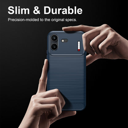 For Nothing Phone 4b Carbon Fiber Brushed Texture TPU Phone Case(Blue)