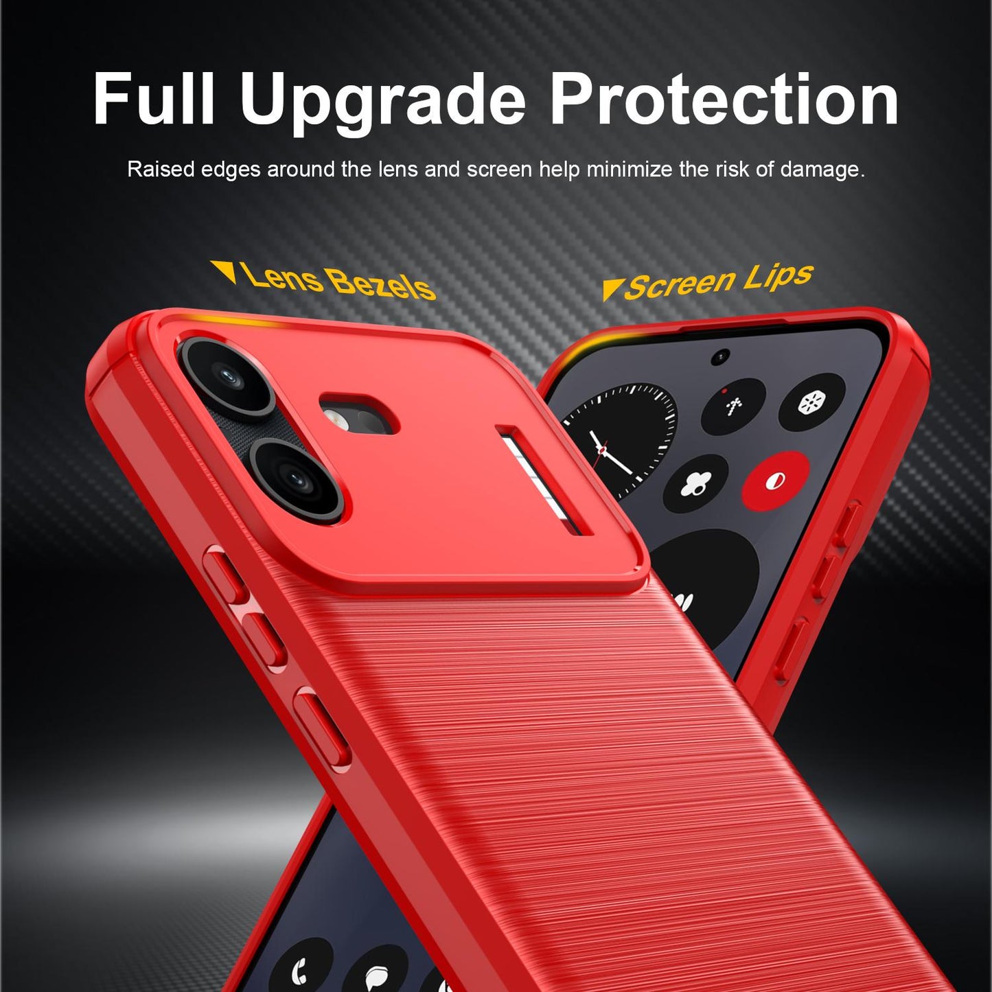 For Nothing Phone 4b Carbon Fiber Brushed Texture TPU Phone Case(Red)