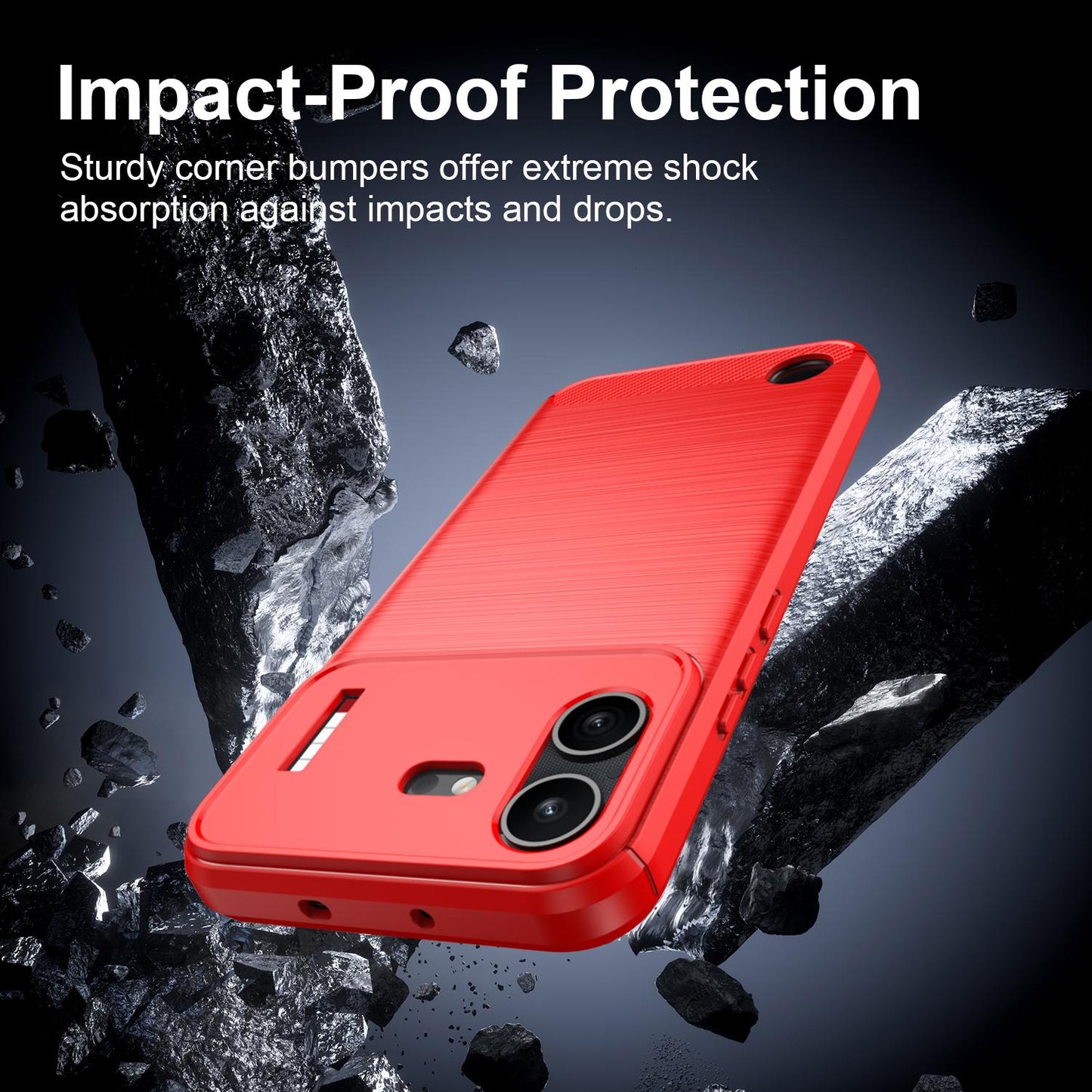For Nothing Phone 4b Carbon Fiber Brushed Texture TPU Phone Case(Red)