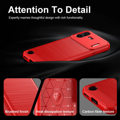 For Nothing Phone 4b Carbon Fiber Brushed Texture TPU Phone Case(Red)