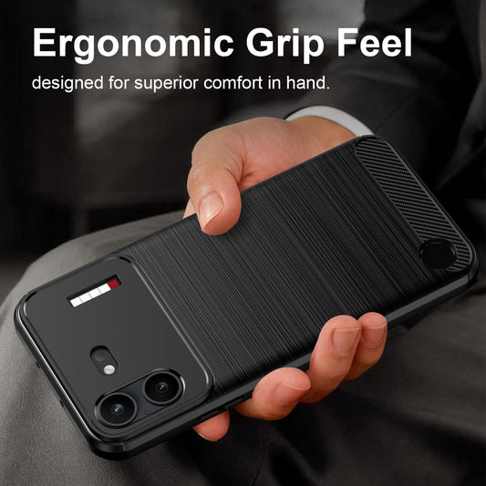 For Nothing Phone 4b Carbon Fiber Brushed Texture TPU Phone Case(Black)