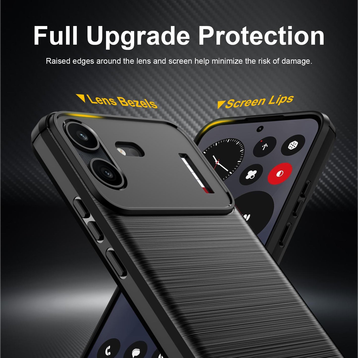 For Nothing Phone 4b Carbon Fiber Brushed Texture TPU Phone Case(Black)
