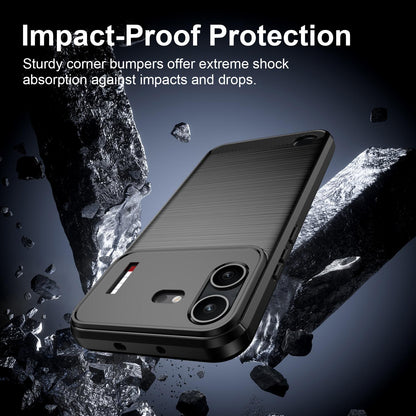 For Nothing Phone 4b Carbon Fiber Brushed Texture TPU Phone Case(Black)