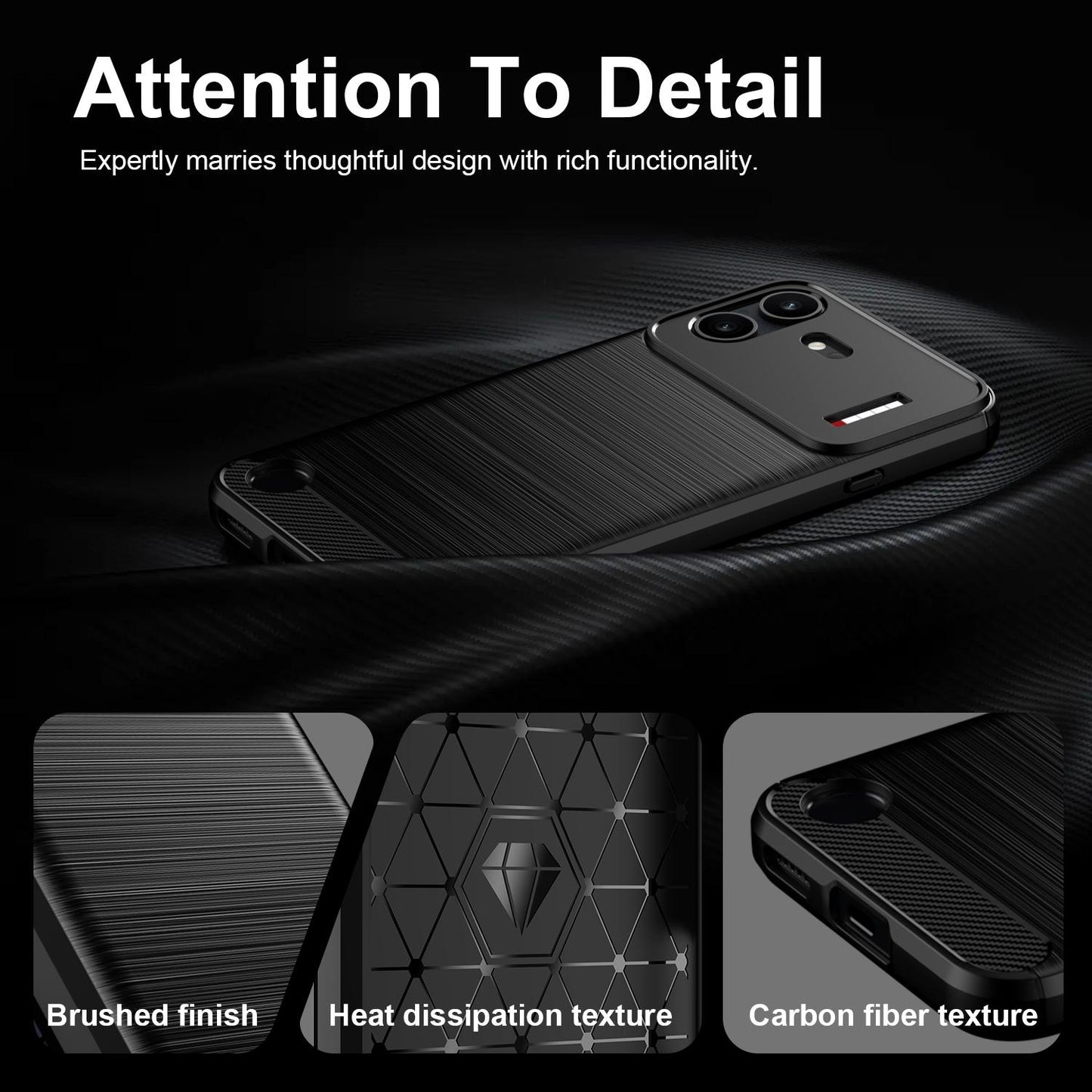 For Nothing Phone 4b Carbon Fiber Brushed Texture TPU Phone Case(Black)