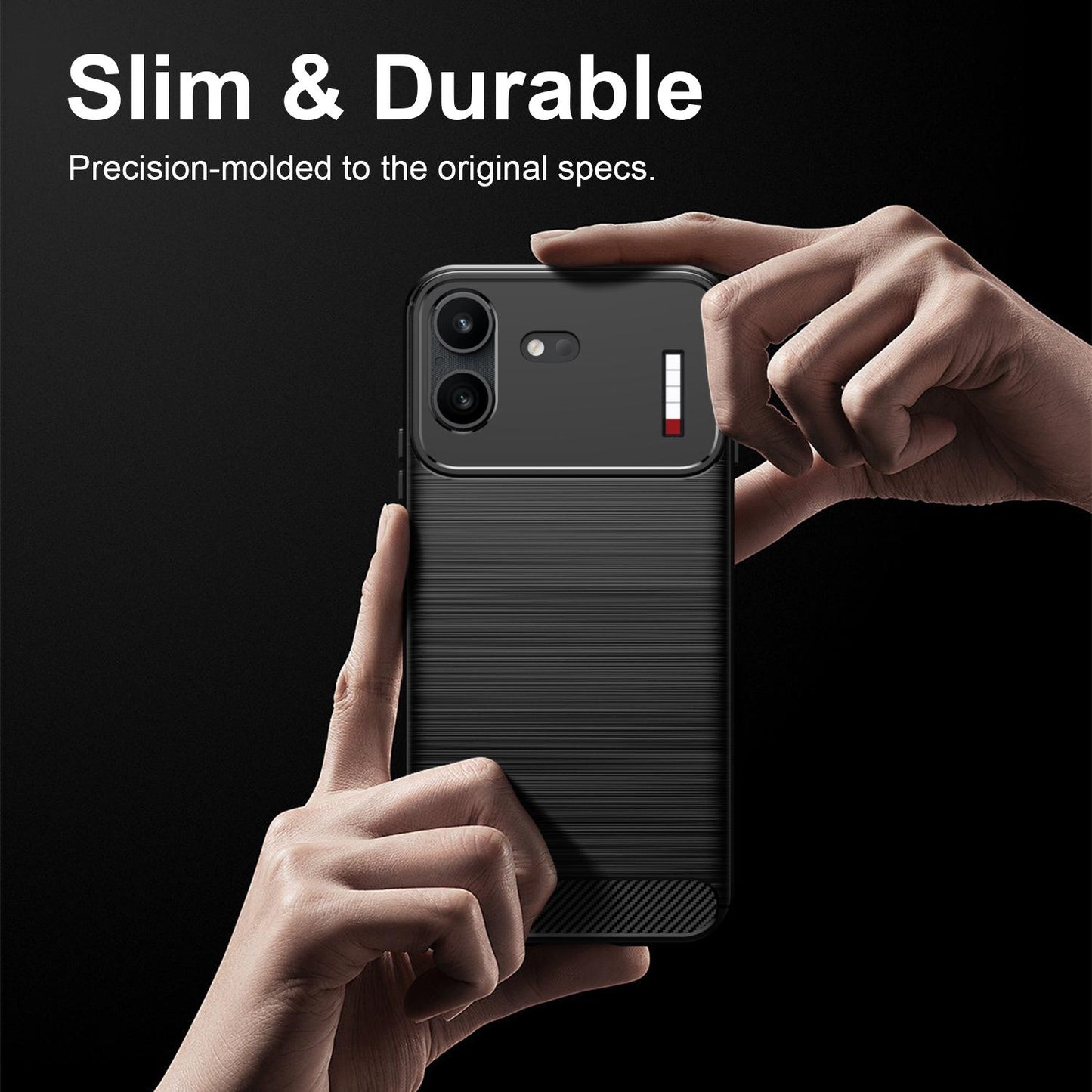 For Nothing Phone 4b Carbon Fiber Brushed Texture TPU Phone Case(Black)