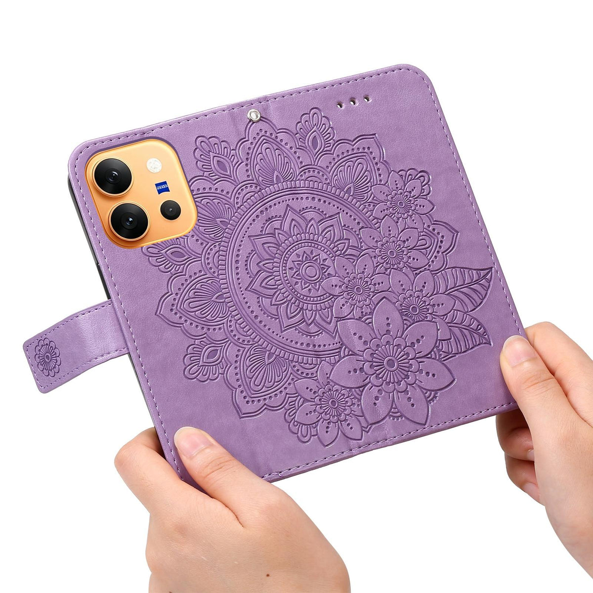 For vivo X300 E 5G Seven-petal Flowers Embossing Leather Phone Case - Light Purple - EDA004899635A