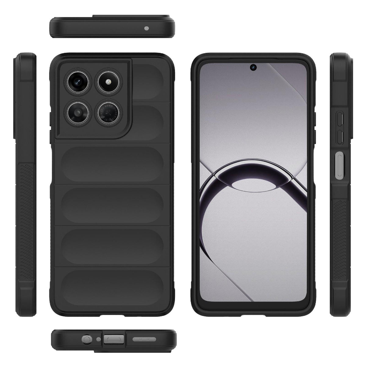 For Motorola Moto G37 Power 5G Global Magic Shield TPU + Flannel Phone Case - Black - EDA004922728A