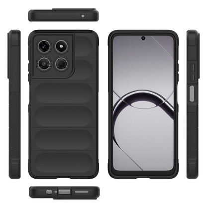 For Motorola Moto G37 Power 5G Global Magic Shield TPU + Flannel Phone Case - Black - EDA004922728A