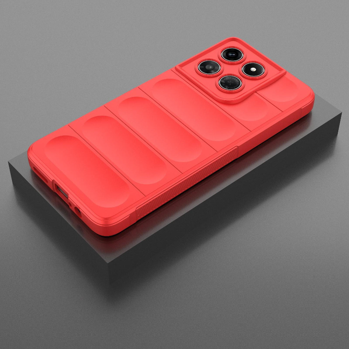 For Motorola Moto G37 Power 5G Global Magic Shield TPU + Flannel Phone Case - Red - EDA004922728B
