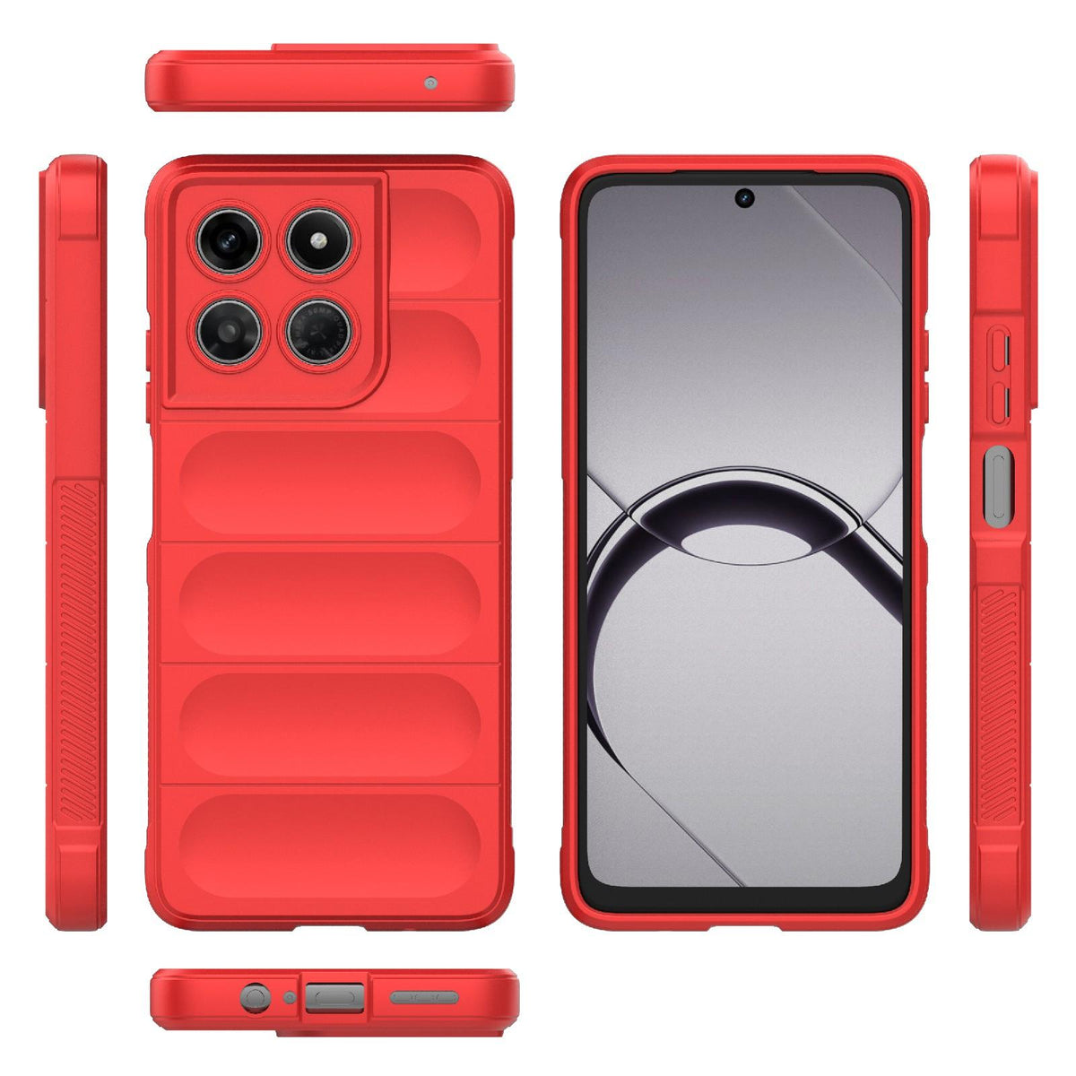 For Motorola Moto G37 Power 5G Global Magic Shield TPU + Flannel Phone Case - Red - EDA004922728B