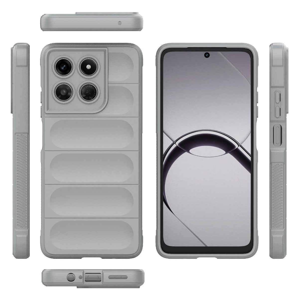 For Motorola Moto G37 Power 5G Global Magic Shield TPU + Flannel Phone Case - Grey - EDA004922728C