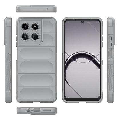 For Motorola Moto G37 Power 5G Global Magic Shield TPU + Flannel Phone Case - Grey - EDA004922728C