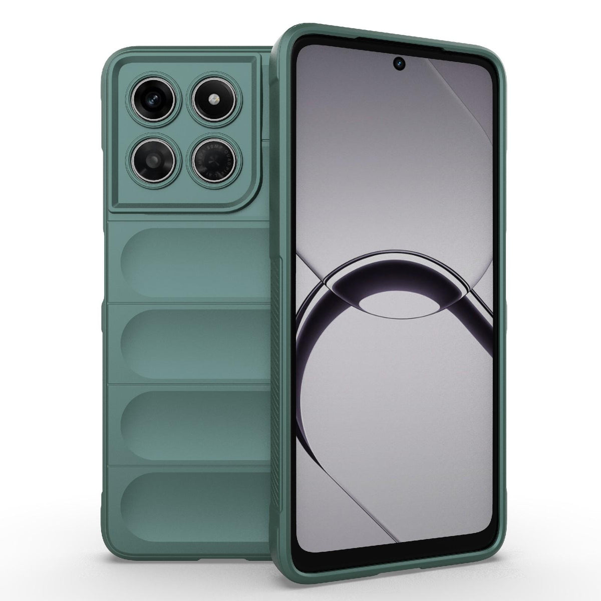 For Motorola Moto G37 Power 5G Global Magic Shield TPU + Flannel Phone Case - Dark Green - EDA004922728D