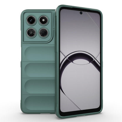 For Motorola Moto G37 Power 5G Global Magic Shield TPU + Flannel Phone Case - Dark Green - EDA004922728D