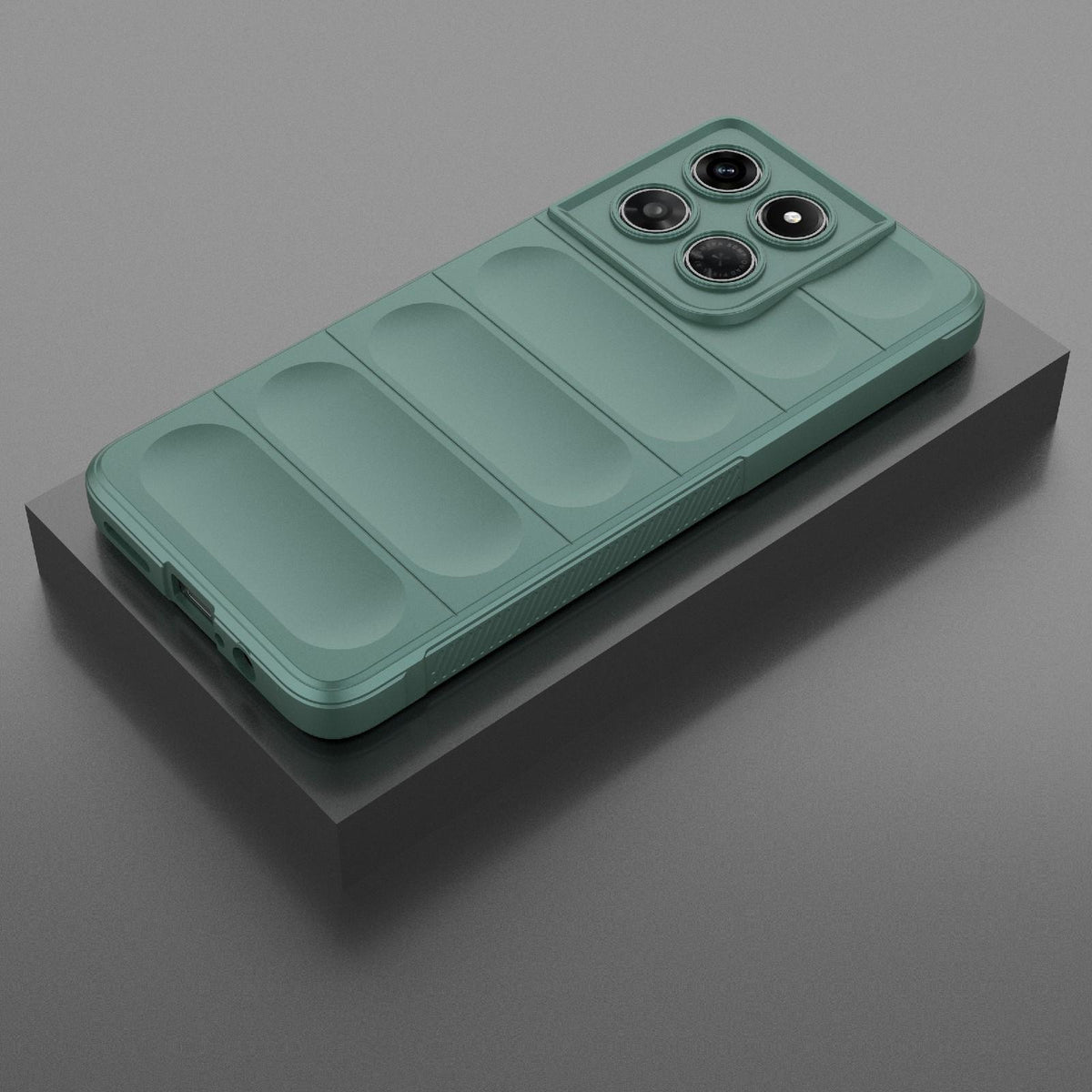 For Motorola Moto G37 Power 5G Global Magic Shield TPU + Flannel Phone Case - Dark Green - EDA004922728D