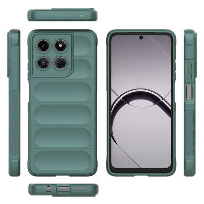 For Motorola Moto G37 Power 5G Global Magic Shield TPU + Flannel Phone Case - Dark Green - EDA004922728D