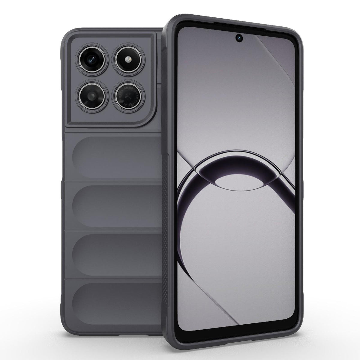 For Motorola Moto G37 Power 5G Global Magic Shield TPU + Flannel Phone Case - Dark Grey - EDA004922728E