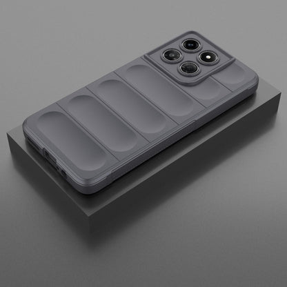 For Motorola Moto G37 Power 5G Global Magic Shield TPU + Flannel Phone Case - Dark Grey - EDA004922728E