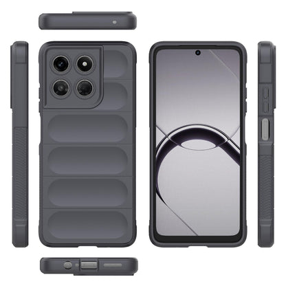 For Motorola Moto G37 Power 5G Global Magic Shield TPU + Flannel Phone Case - Dark Grey - EDA004922728E