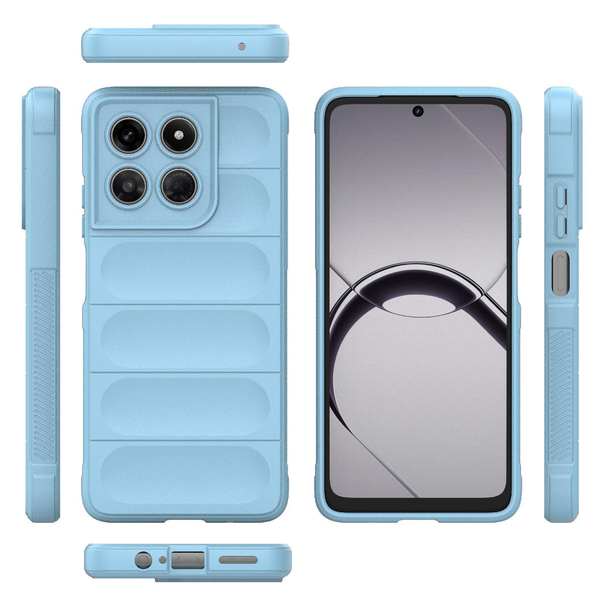 For Motorola Moto G37 Power 5G Global Magic Shield TPU + Flannel Phone Case - Light Blue - EDA004922728F