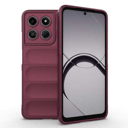 For Motorola Moto G37 Power 5G Global Magic Shield TPU + Flannel Phone Case - Wine Red - EDA004922728I