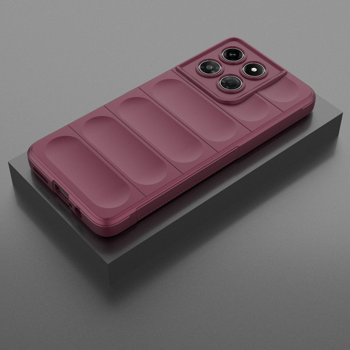 For Motorola Moto G37 Power 5G Global Magic Shield TPU + Flannel Phone Case - Wine Red - EDA004922728I