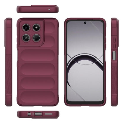 For Motorola Moto G37 Power 5G Global Magic Shield TPU + Flannel Phone Case - Wine Red - EDA004922728I