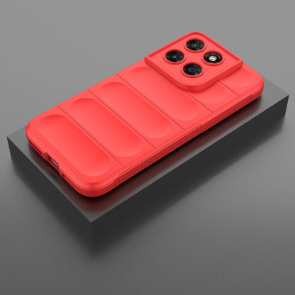 For Motorola Moto G87 5G Global Magic Shield TPU + Flannel Phone Case - Red - EDA004922729B