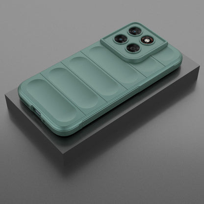 For Motorola Moto G87 5G Global Magic Shield TPU + Flannel Phone Case - Dark Green - EDA004922729D