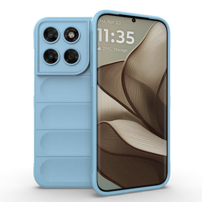 For Motorola Moto G87 5G Global Magic Shield TPU + Flannel Phone Case - Light Blue - EDA004922729F