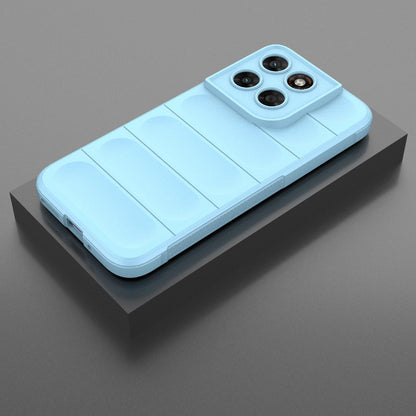 For Motorola Moto G87 5G Global Magic Shield TPU + Flannel Phone Case - Light Blue - EDA004922729F