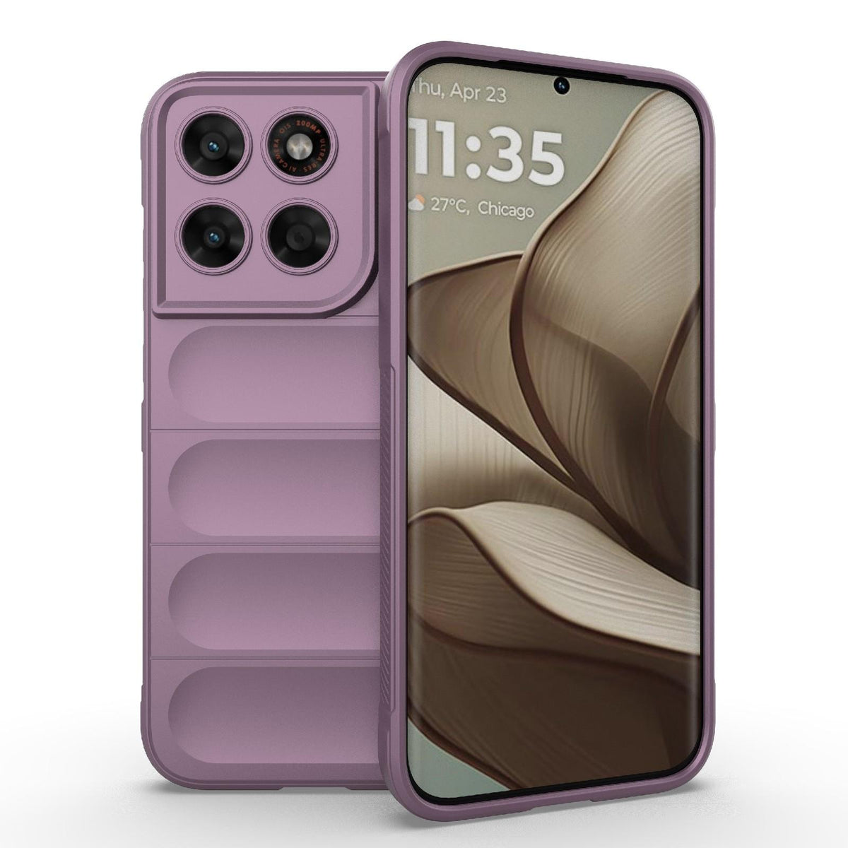 For Motorola Moto G87 5G Global Magic Shield TPU + Flannel Phone Case - Purple - EDA004922729H