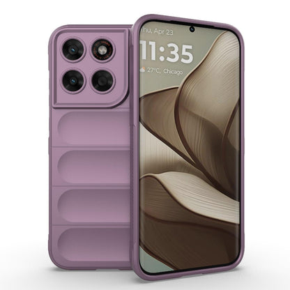 For Motorola Moto G87 5G Global Magic Shield TPU + Flannel Phone Case - Purple - EDA004922729H
