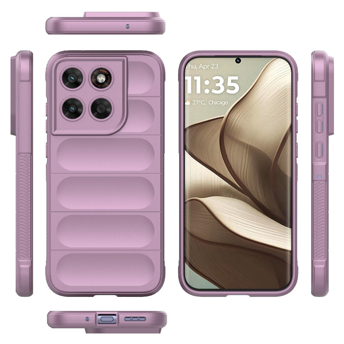 For Motorola Moto G87 5G Global Magic Shield TPU + Flannel Phone Case - Purple - EDA004922729H