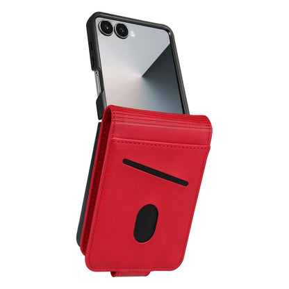 For Galaxy Z Flip8 5G AZNS Magnetic Calf Texture Flip Leather Phone Case(Red)