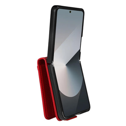 For Galaxy Z Flip8 5G AZNS Magnetic Calf Texture Flip Leather Phone Case(Red)
