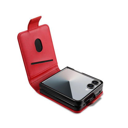 For Galaxy Z Flip8 5G AZNS Magnetic Calf Texture Flip Leather Phone Case(Red)