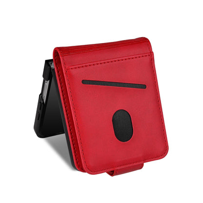 For Galaxy Z Flip8 5G AZNS Magnetic Calf Texture Flip Leather Phone Case(Red)
