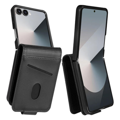 For Galaxy Z Flip8 5G AZNS Magnetic Calf Texture Flip Leather Phone Case(Black)