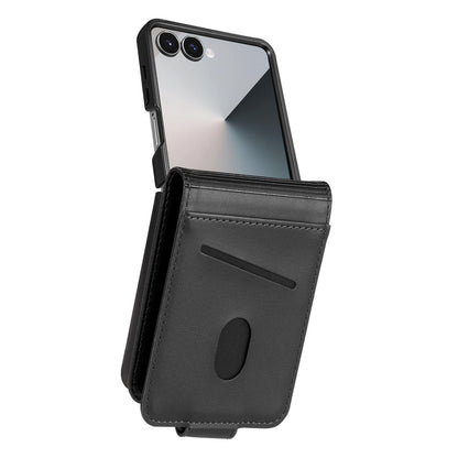 For Galaxy Z Flip8 5G AZNS Magnetic Calf Texture Flip Leather Phone Case(Black)